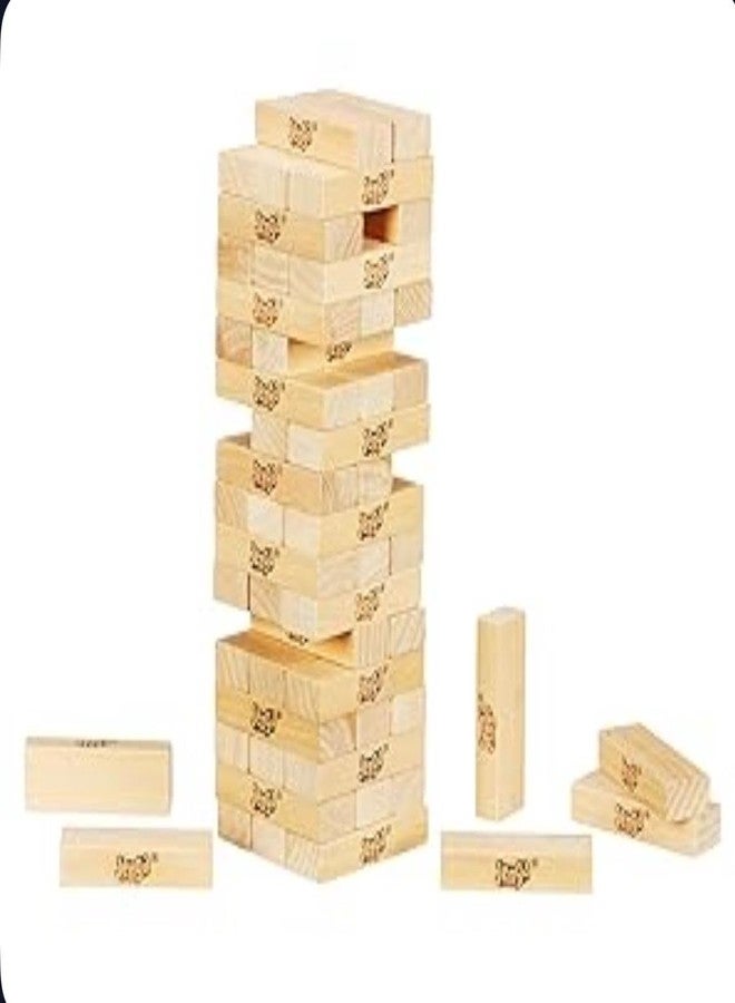 EASKY Wooden Stacking Tower Game | Wooden Tumbling Tower Game - Indoor Stacking Puzzle Blocks for Kids, Adults & Families - Fun Balancing Toy for Boys & Girls of All Ages - Party Game & Brain Teaser - Image 1